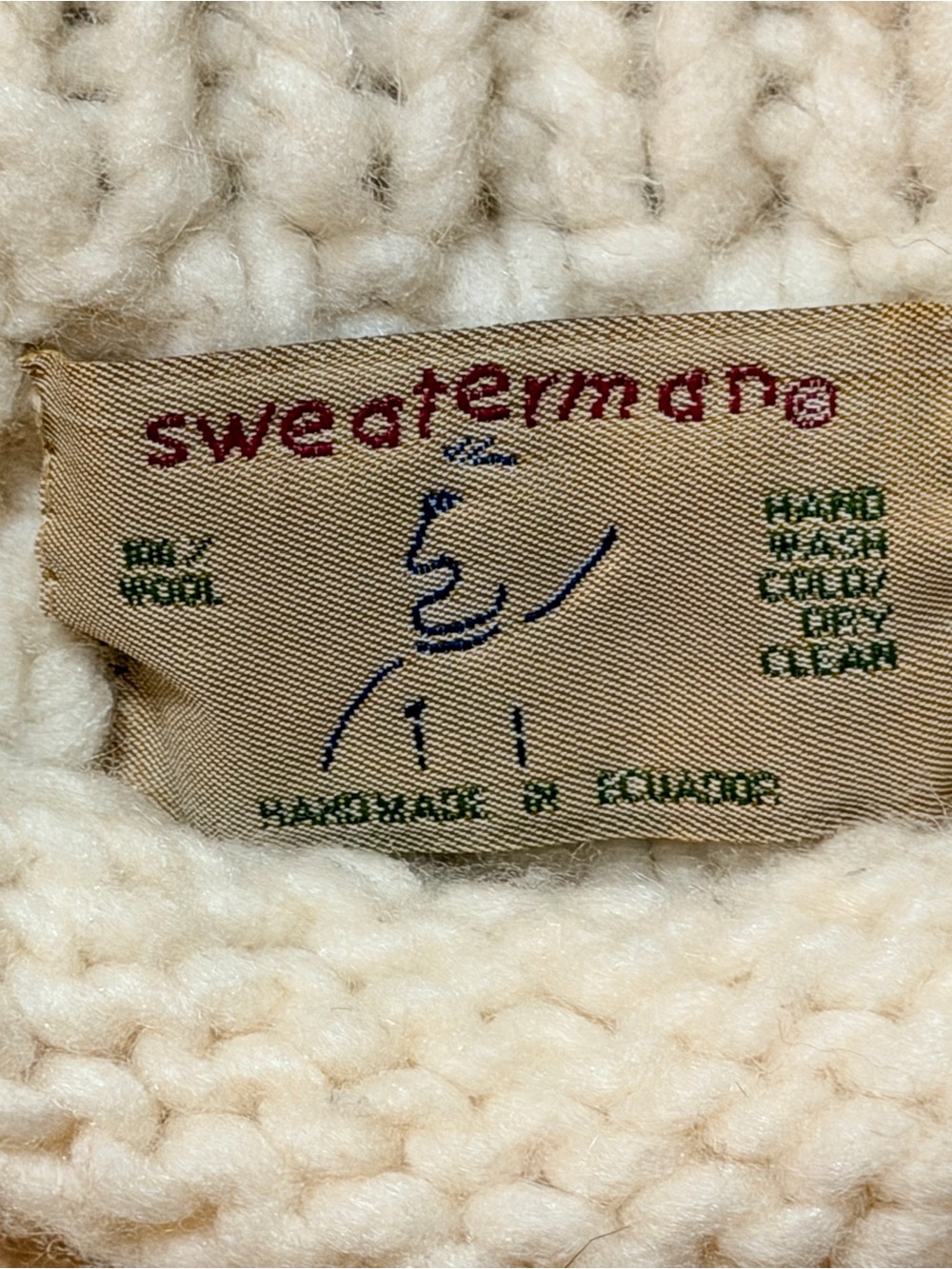 Cream Cable Knit Sweater - Picture 2 of 7